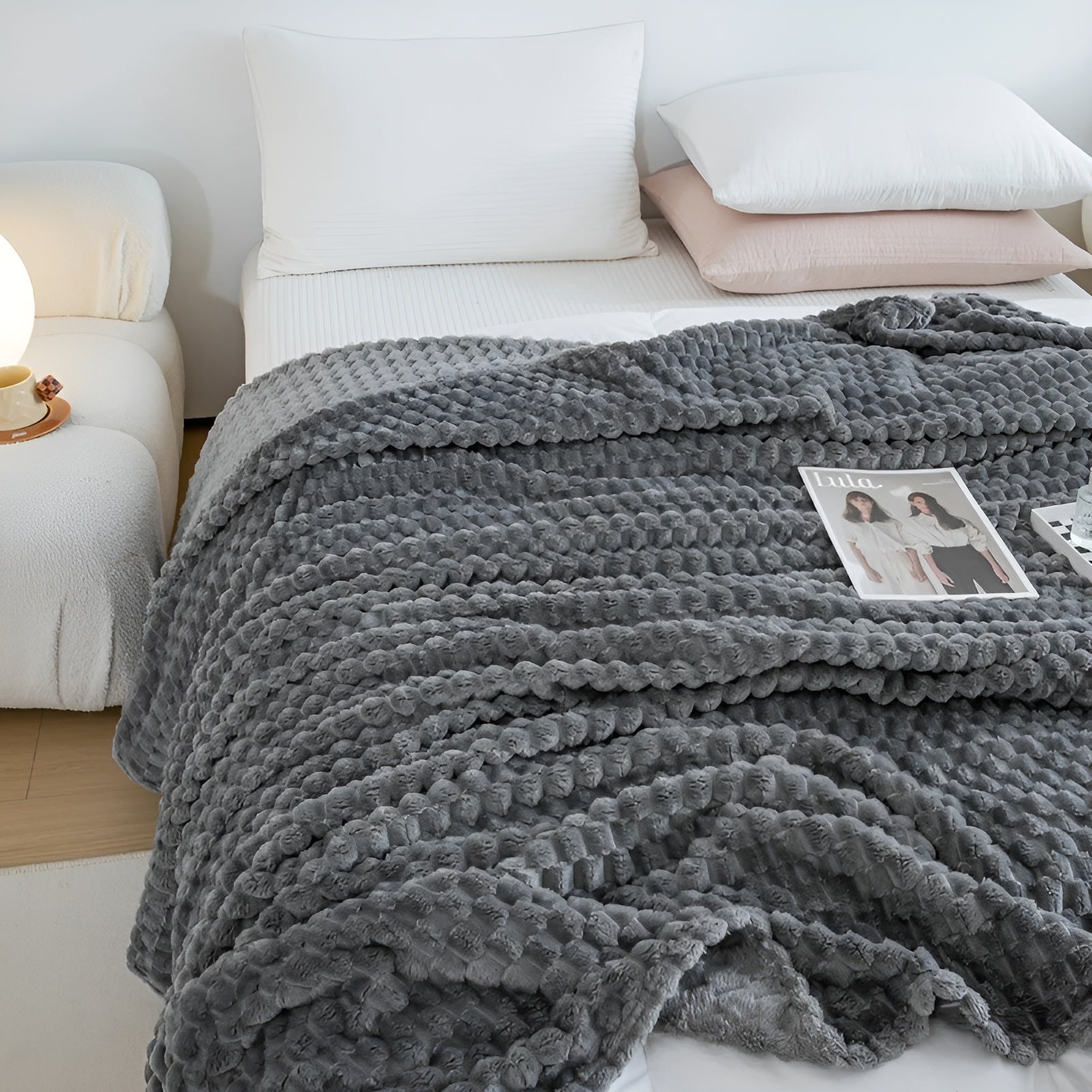 Quilted Texture Microfiber Blanket – Soft and Cozy Throw