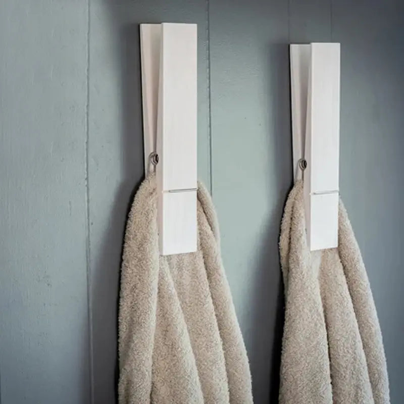 Towel Holder with Clothespins for Bathroom Use