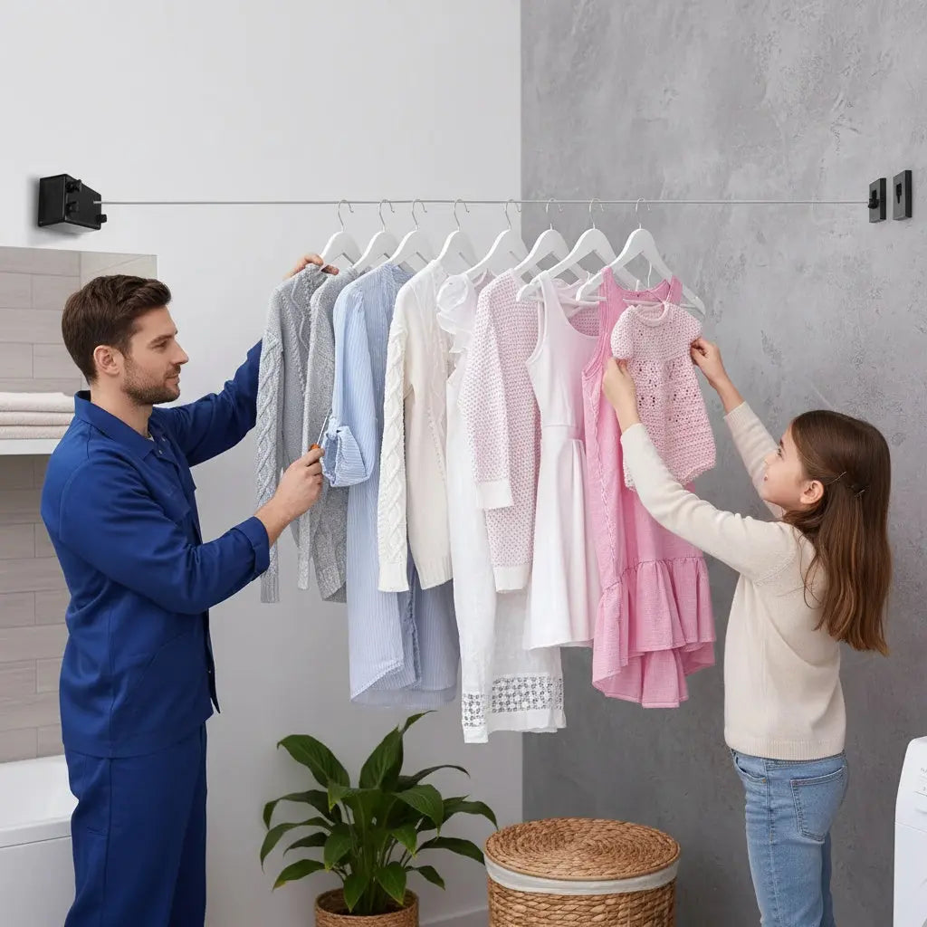 Weatherproof Clothesline for Wall Mounting