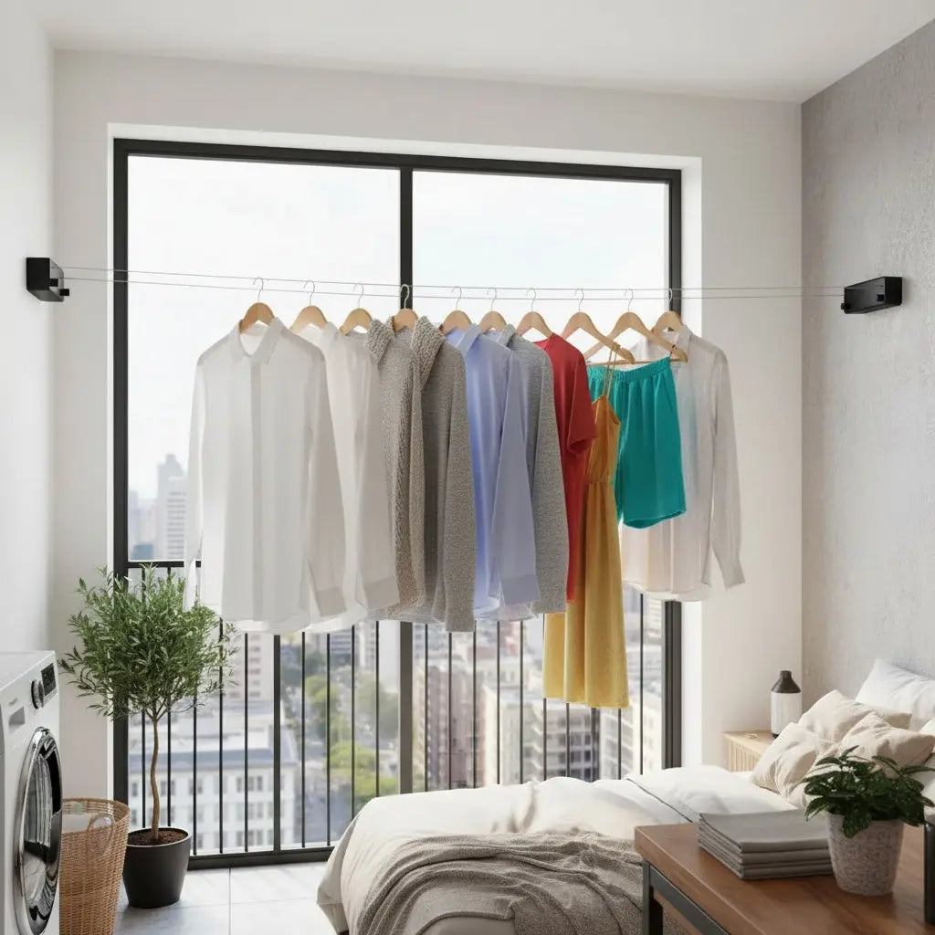 Weatherproof Clothesline for Wall Mounting