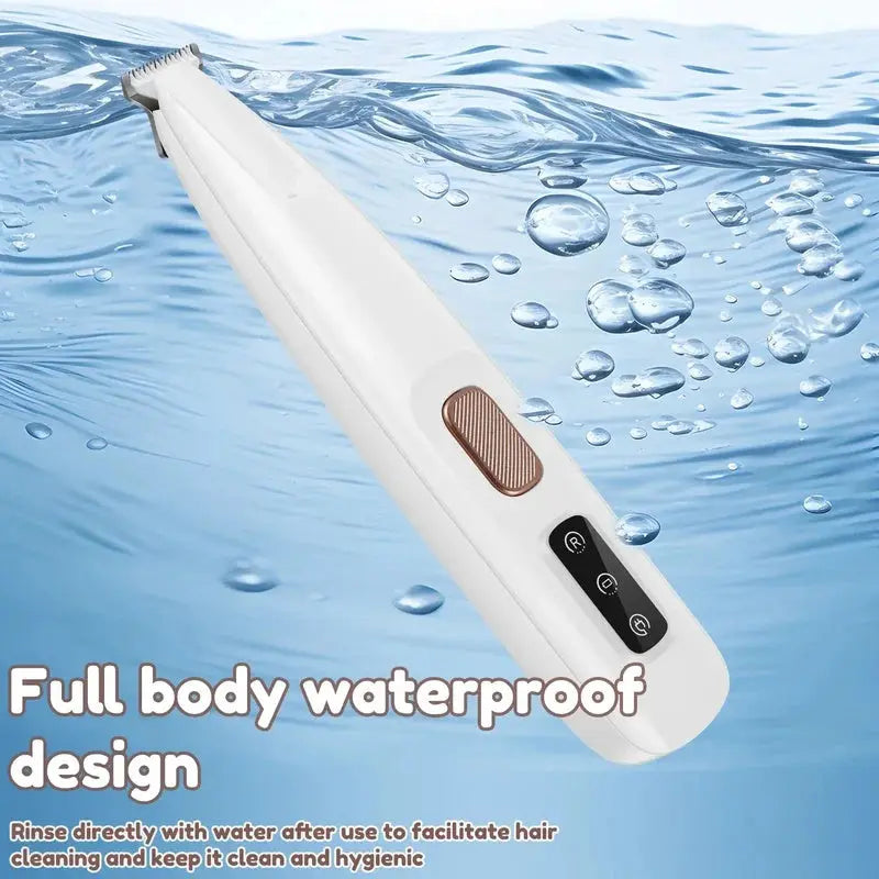 Rechargeable Pet Fur Clipper with LED Light - Waterproof Design