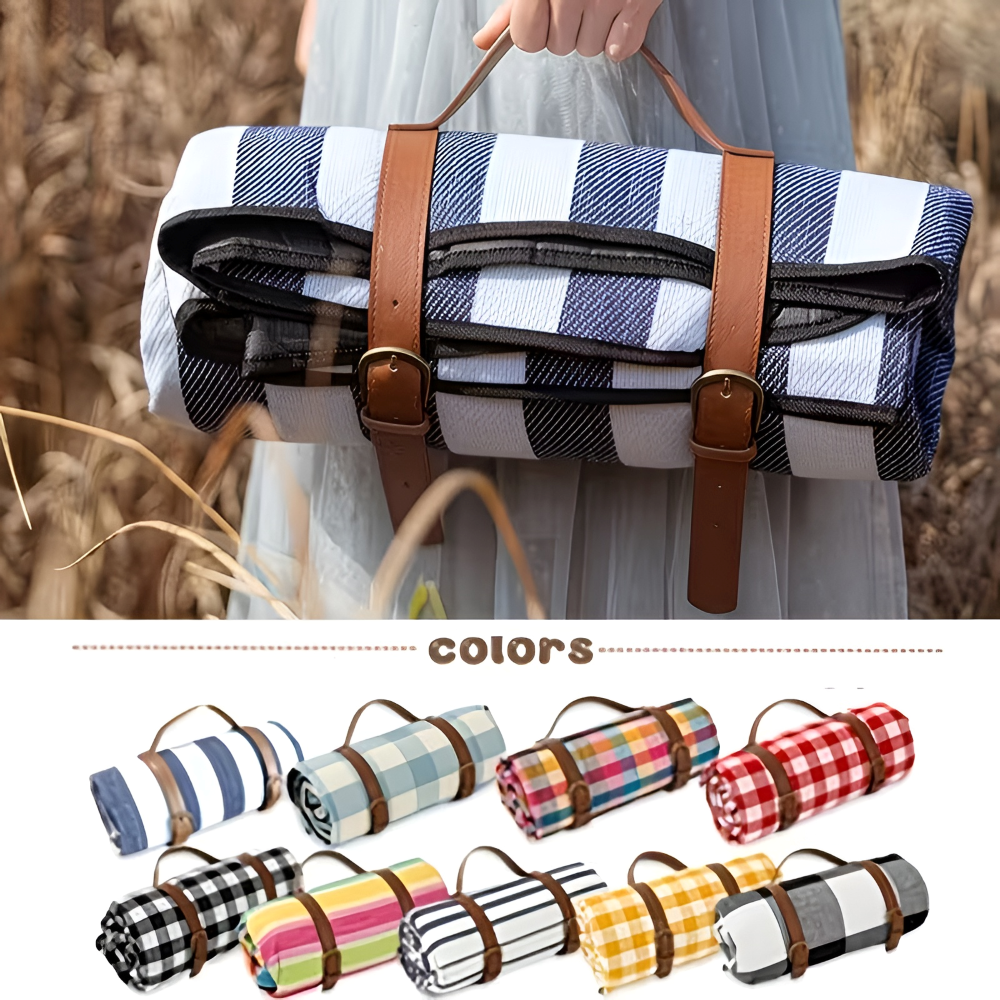 Foldable Picnic Blanket 200x200cm – Waterproof with Carry Handle