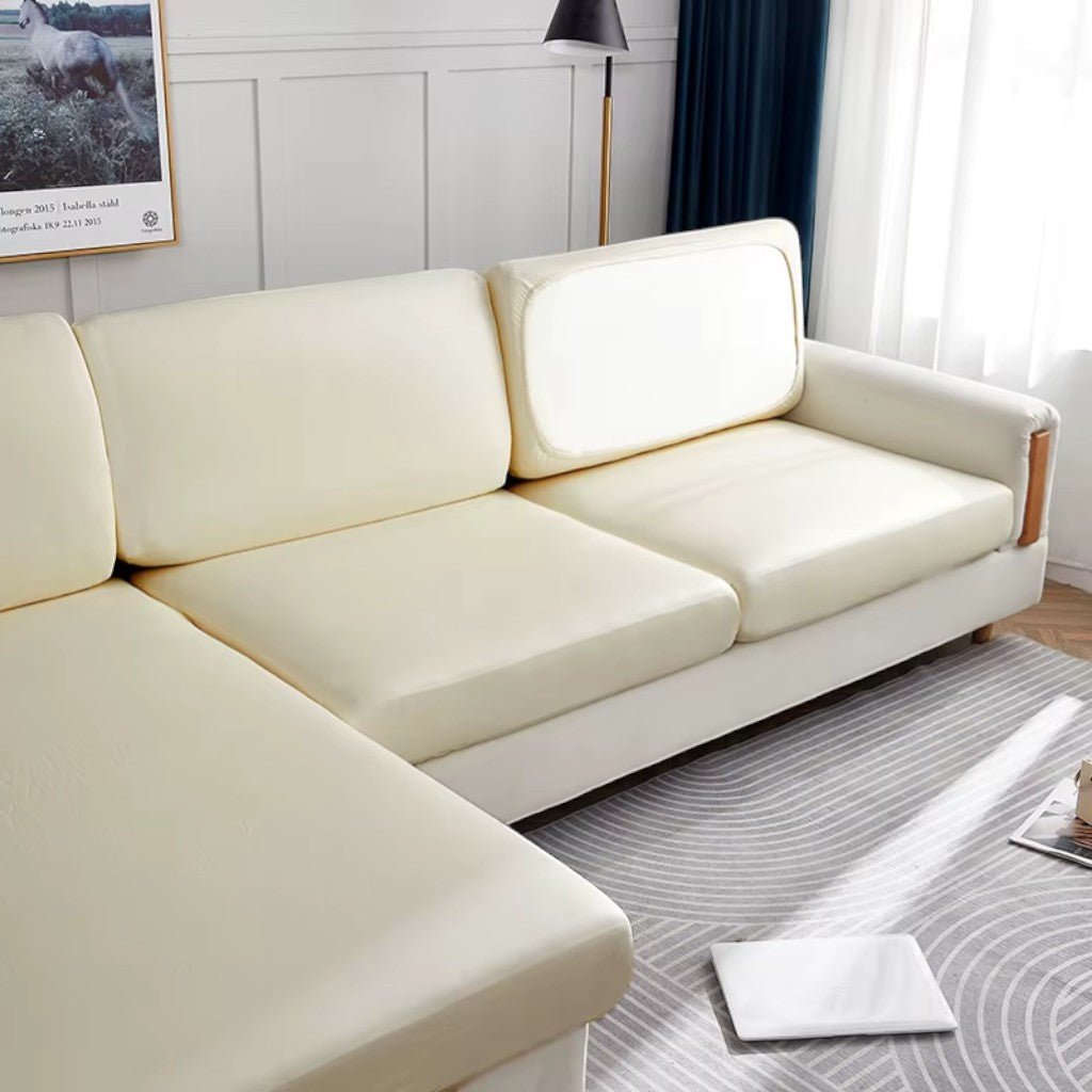 Water-Resistant Sofa Cushion Protector in Stretchable PU Leather