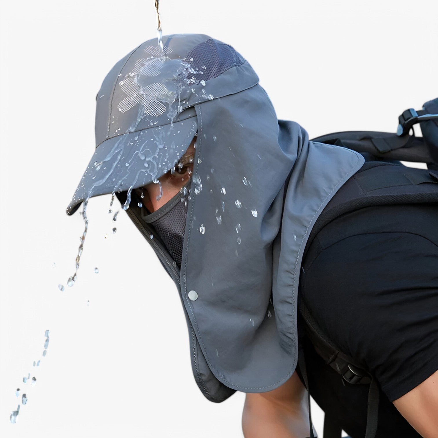 Foldable Water-Resistant UV Hat with Neck Shield