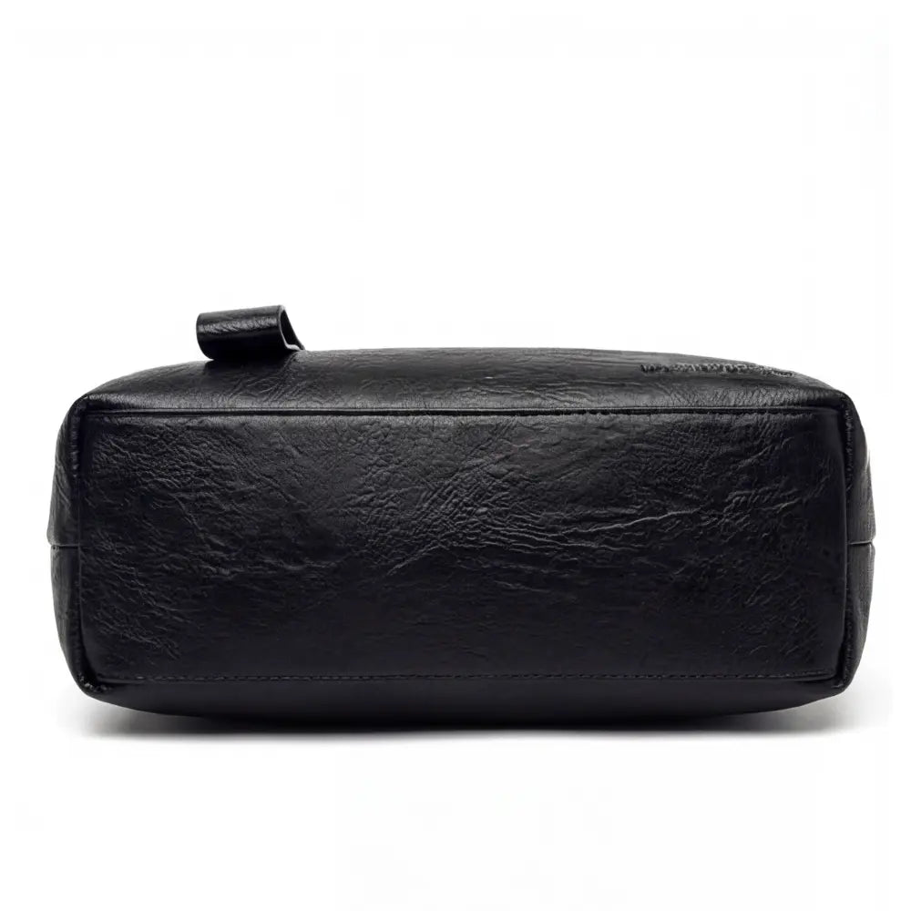 Three-Compartment Shoulder Bag – Soft Faux Leather, Available in Four Colors