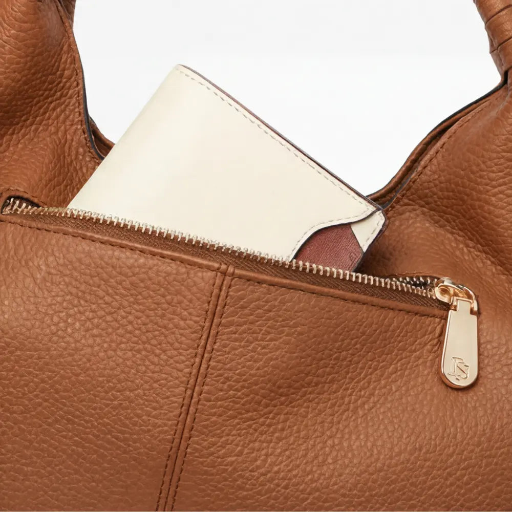 Versatile and Organized Synthetic Leather Hobo Bag