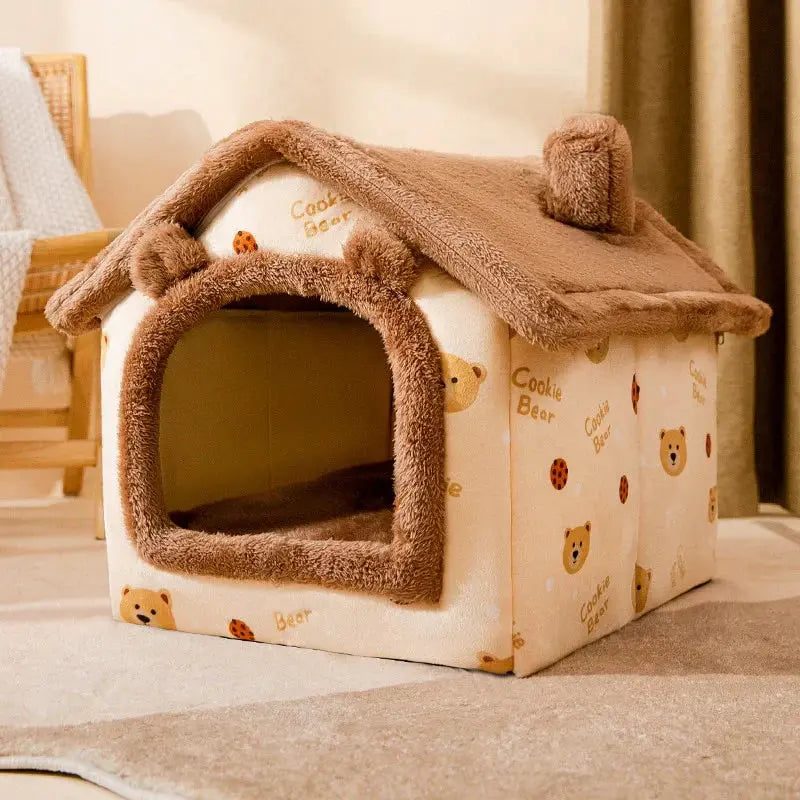 Plush Washable Pet House for Small Dogs and Cats – 4 Design Options