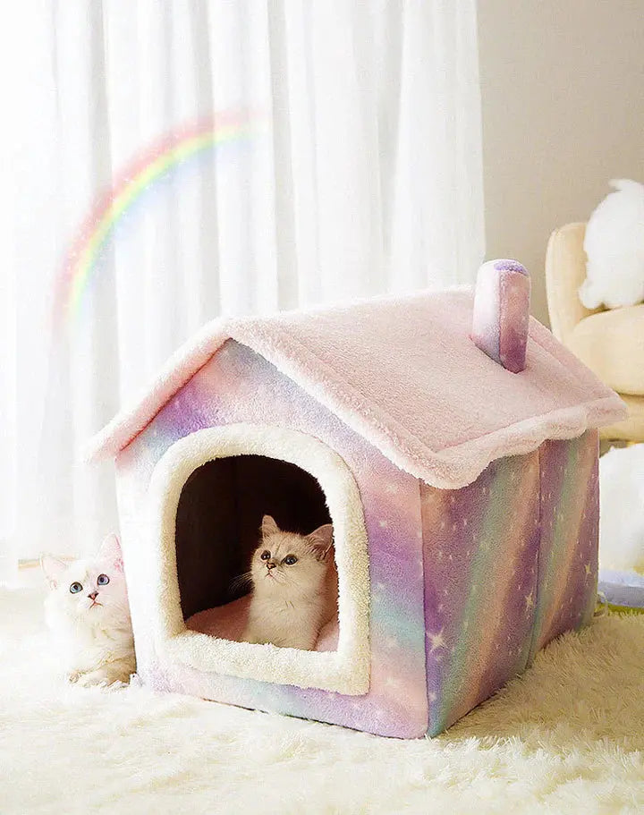 Plush Washable Pet House for Small Dogs and Cats – 4 Design Options