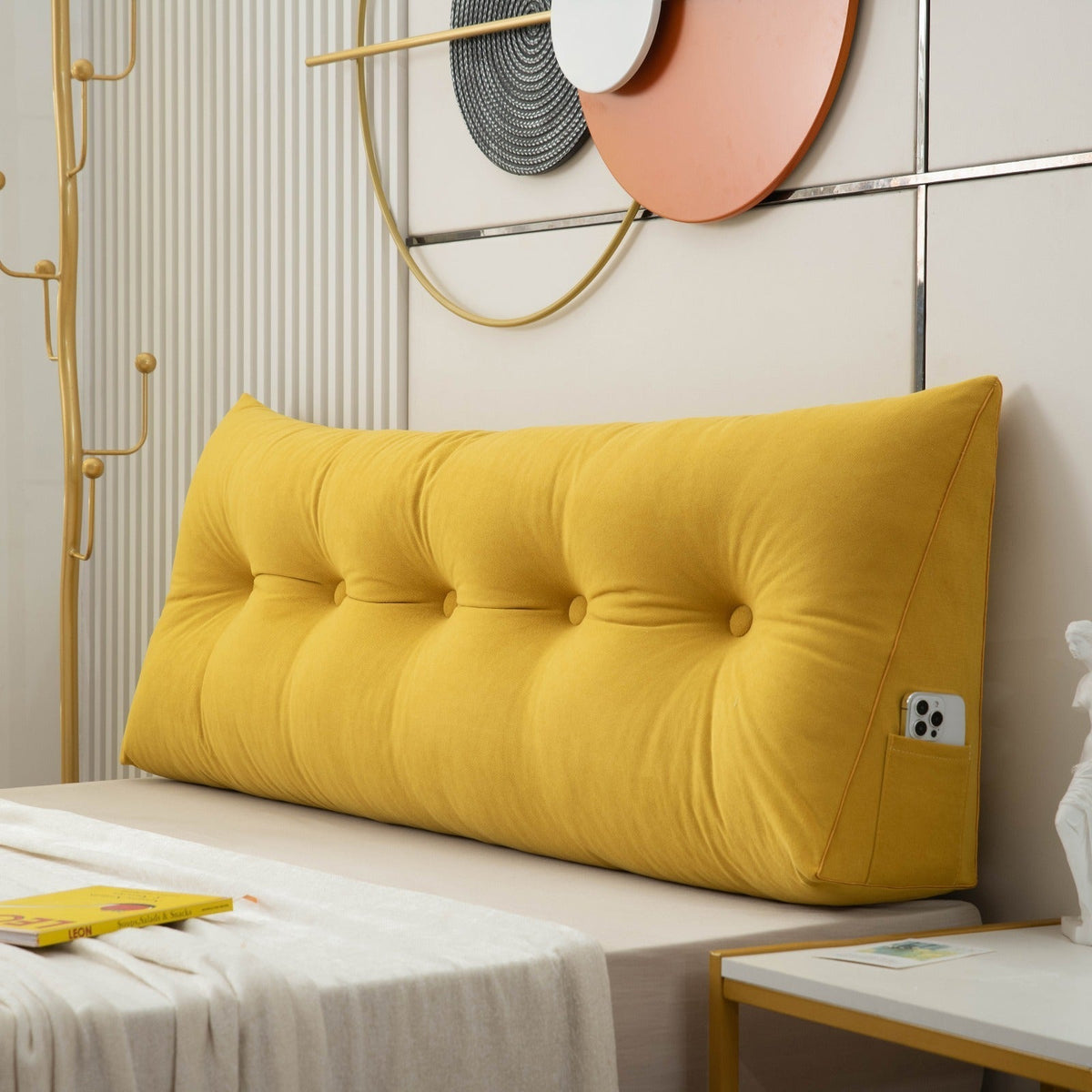 Side Pocket Wedge Pillow with Removable Cover – Available in Three Sizes