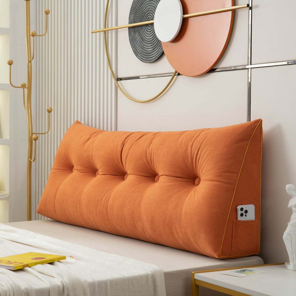 Side Pocket Wedge Pillow with Removable Cover – Available in Three Sizes