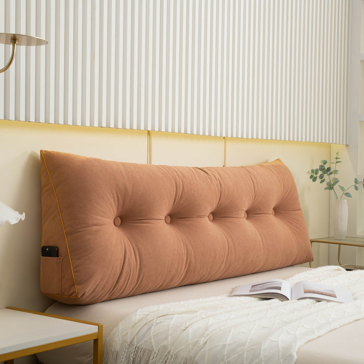 Side Pocket Wedge Pillow with Removable Cover – Available in Three Sizes