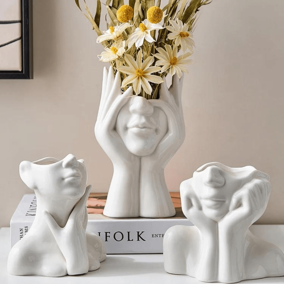 Sleek White Vase - Chic Modern Accent for Your Home