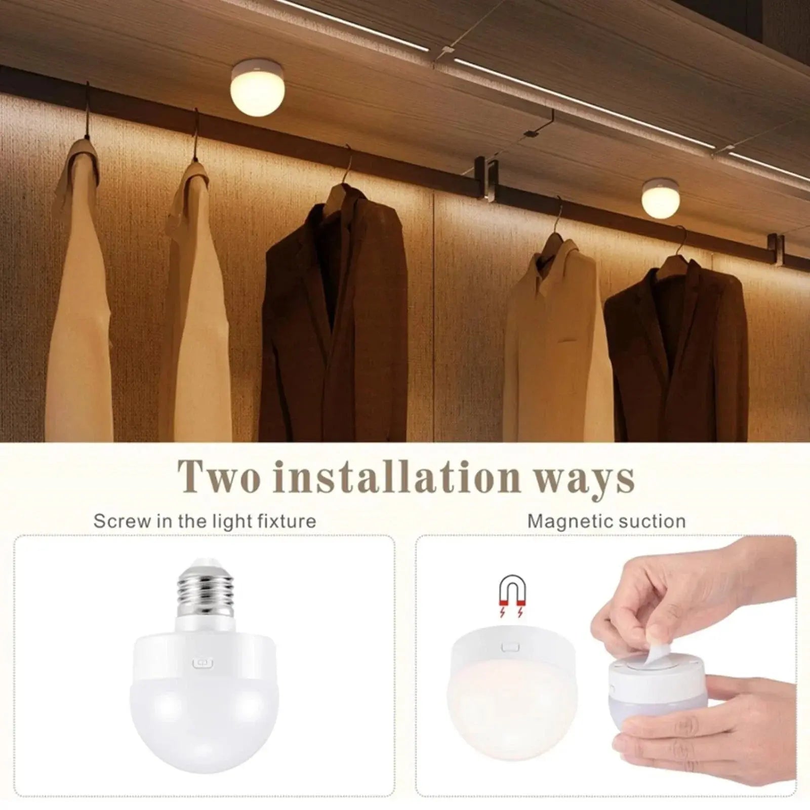 Wireless E27 RGB LED Lamp with Remote – Rechargeable Light Fixture