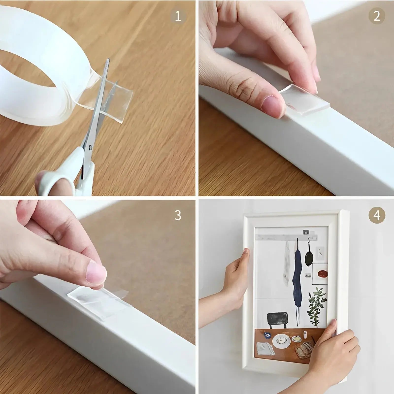 Clear Reusable Adhesive Tape – No Residue Left Behind