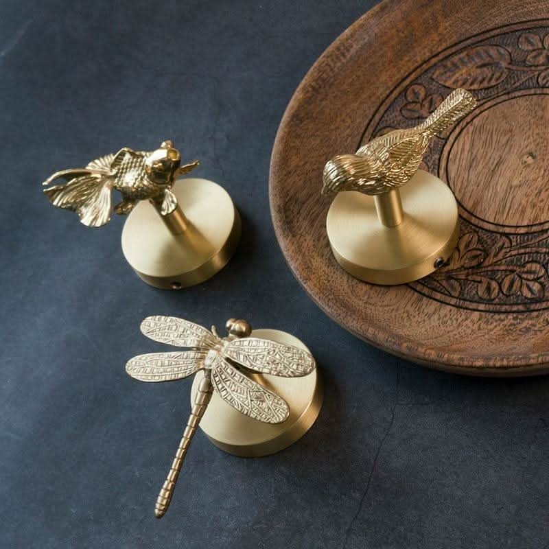 Brass Hooks Shaped Like Animal Heads for Entryway Organization