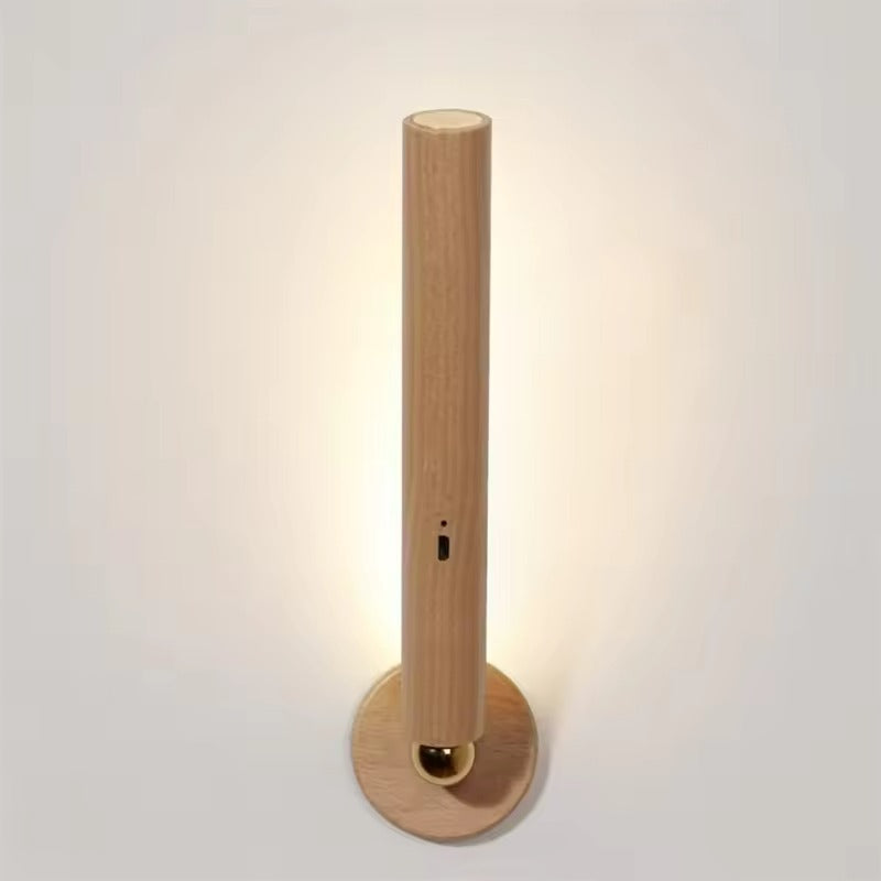 Stylish Wall-Mounted Light Fixture with 9W LED and Wood Accents