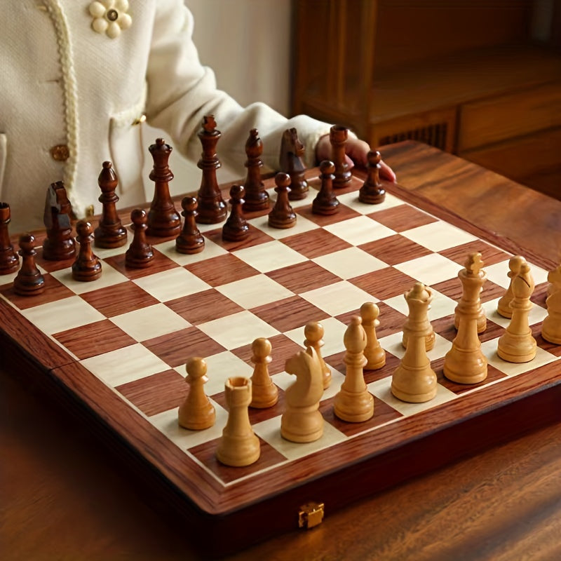 Elegant Solid Wood Chess Set for Engaging Gameplay