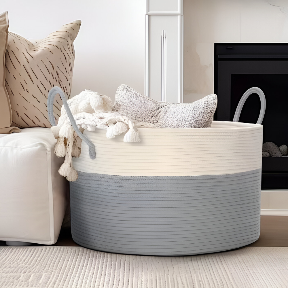 Woven Storage Basket – Large Organizer for Laundry and Toys