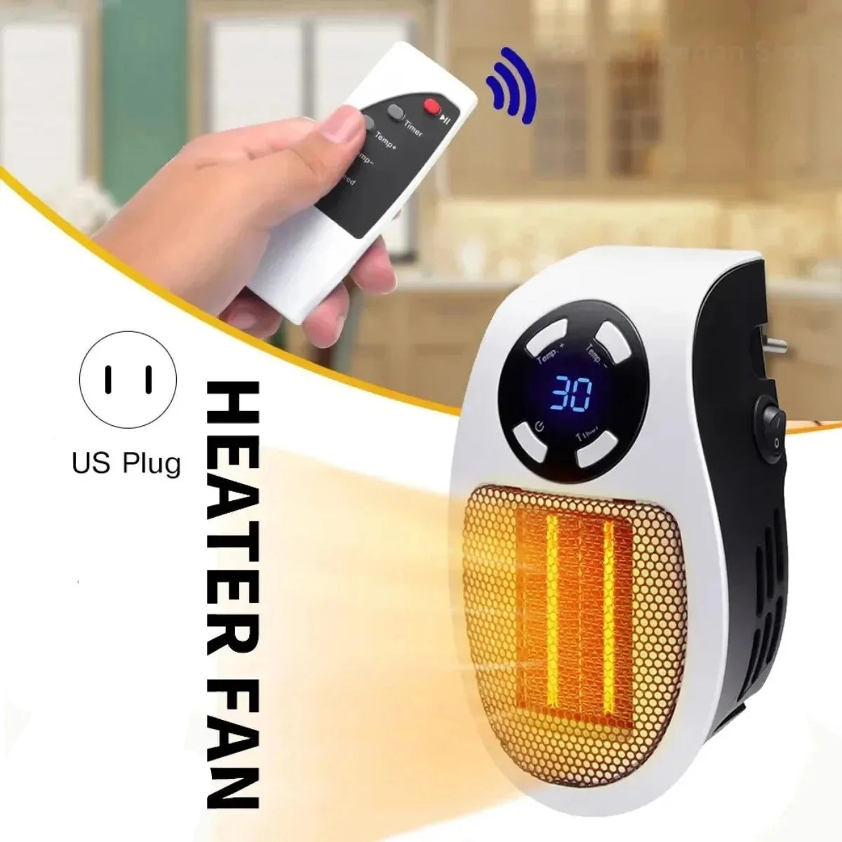 Portable Heater with Overheat Protection and Tip-Over Safety Feature
