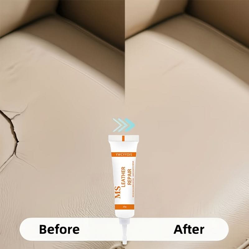 White Leather Repair Cream with Brush for Edge Filling