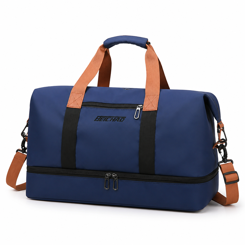 Waterproof Nylon Duffel Bag (Shoe Compartment & Dry-Wet Separation)