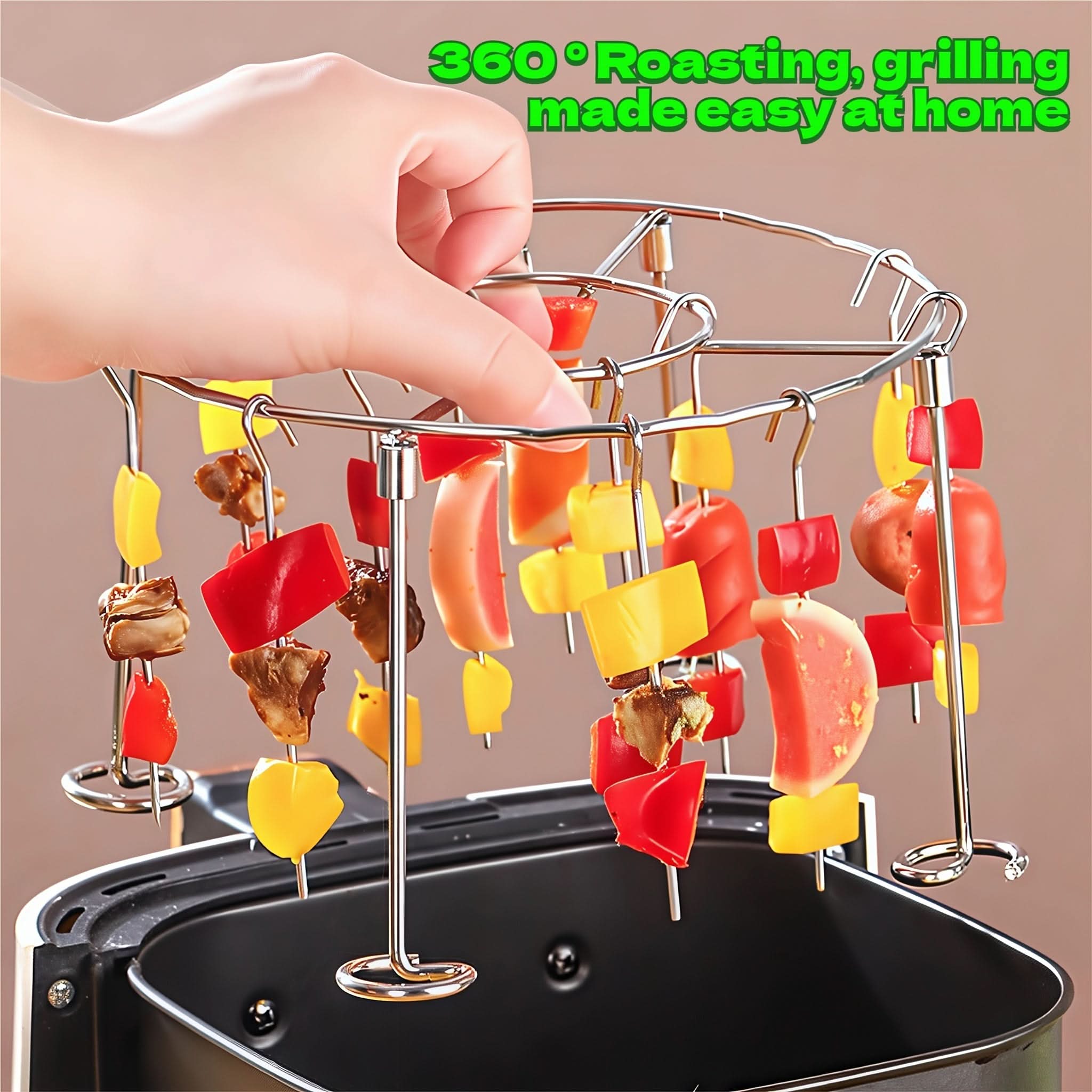 Vertical Skewer Rack Set in Stainless Steel for Grilling