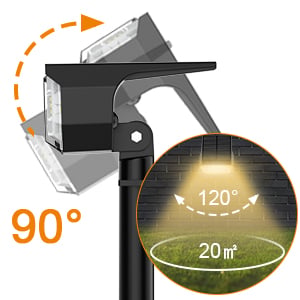 Solar Spotlight with Adjustable Design for Ground Spike or Wall Mount