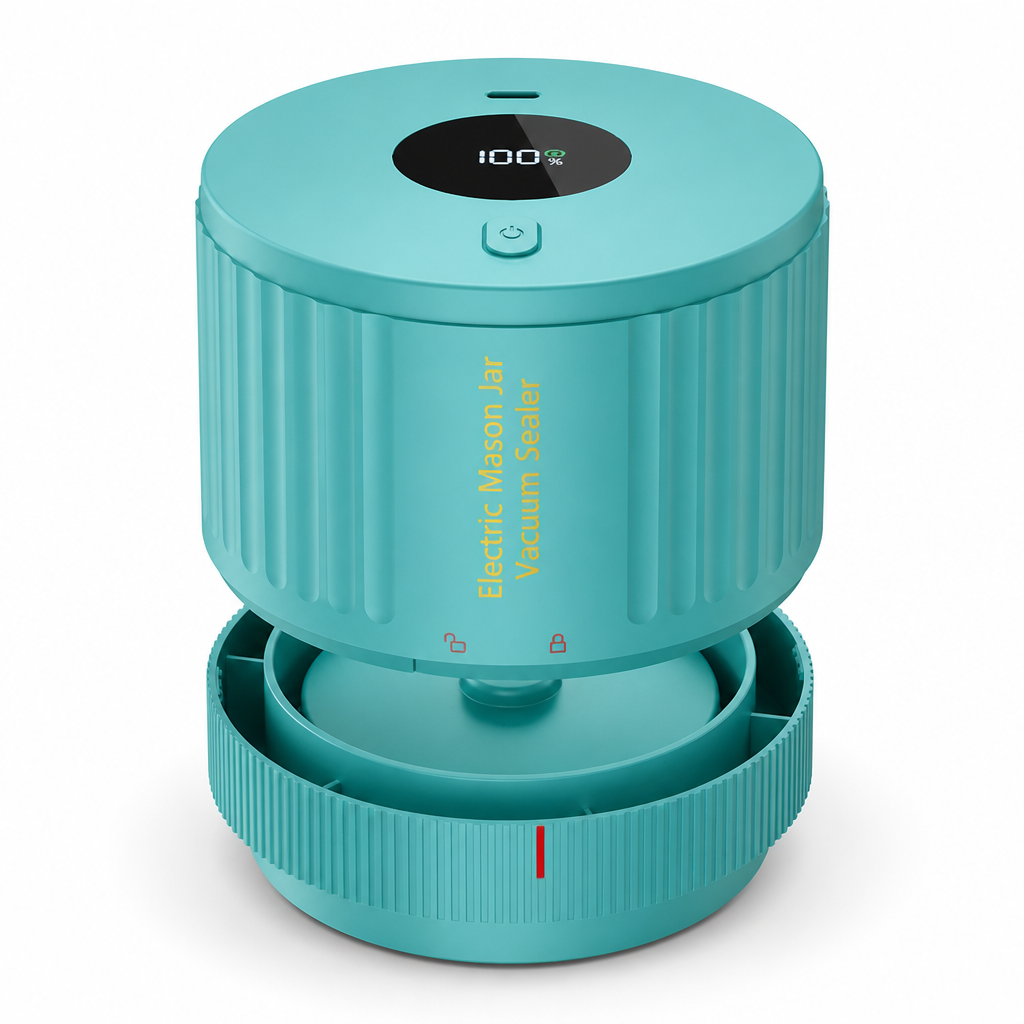 Electric Push-Button Mason Jar Vacuum Sealer (Fits Wide & Regular Jars)