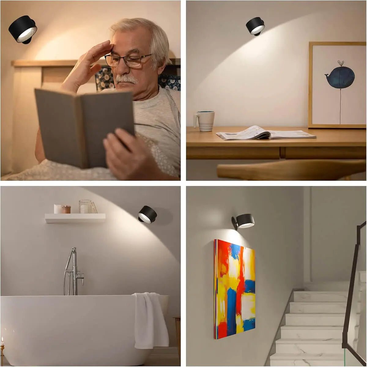 Rechargeable LED Wall Lamp featuring a Flexible Head