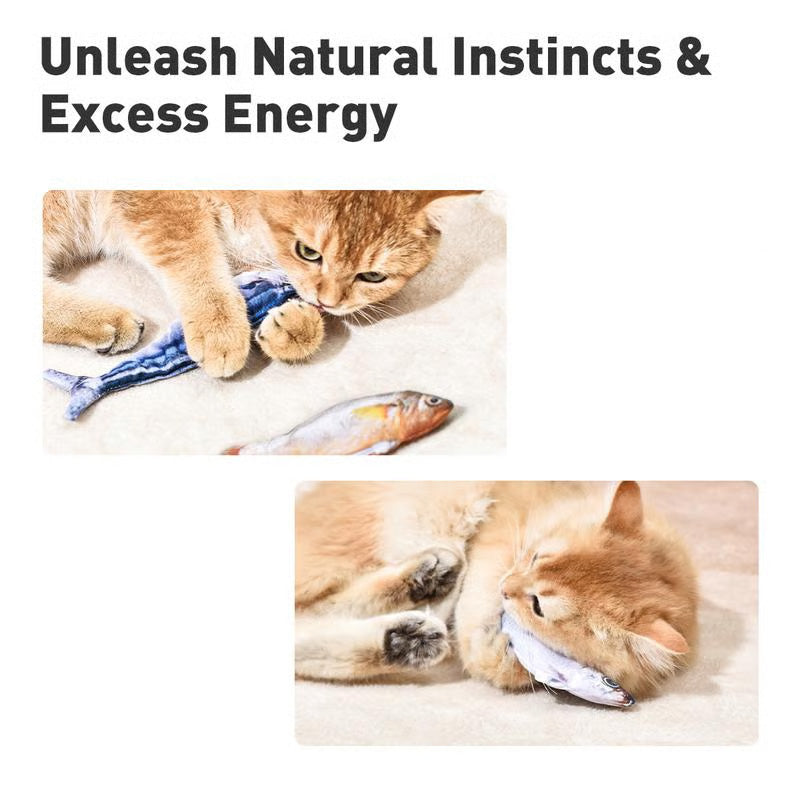 Motion Sensor Cat Toy - Interactive Fish Design