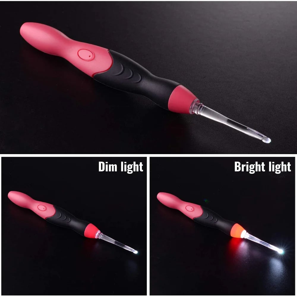 Rechargeable LED Crochet Hook Set – 11 Different Sizes