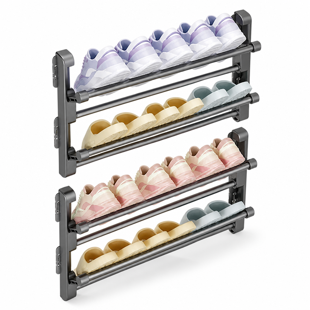 Integrated Drainage Wall-Mounted Shoe Rack