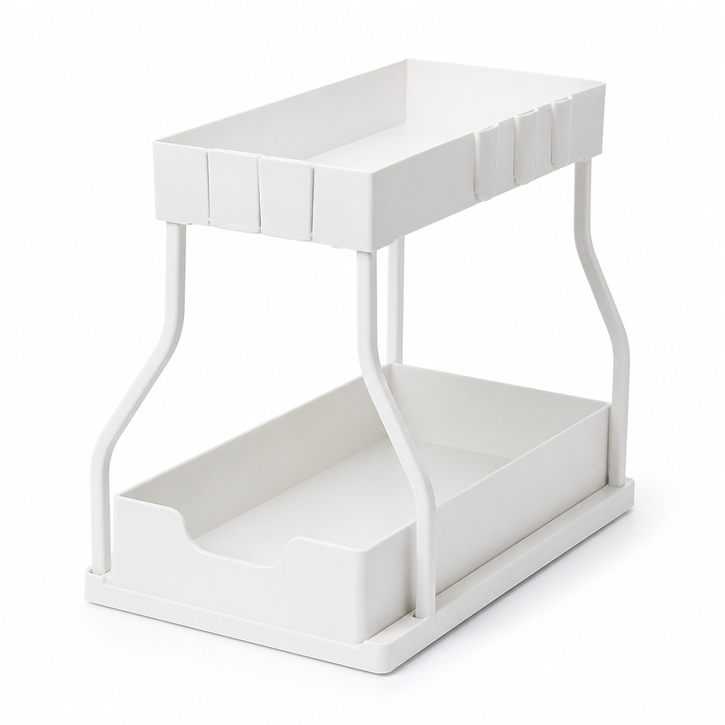 2-Tier Pull-Out Drawer Under-Sink Organizer (Drill-Free)