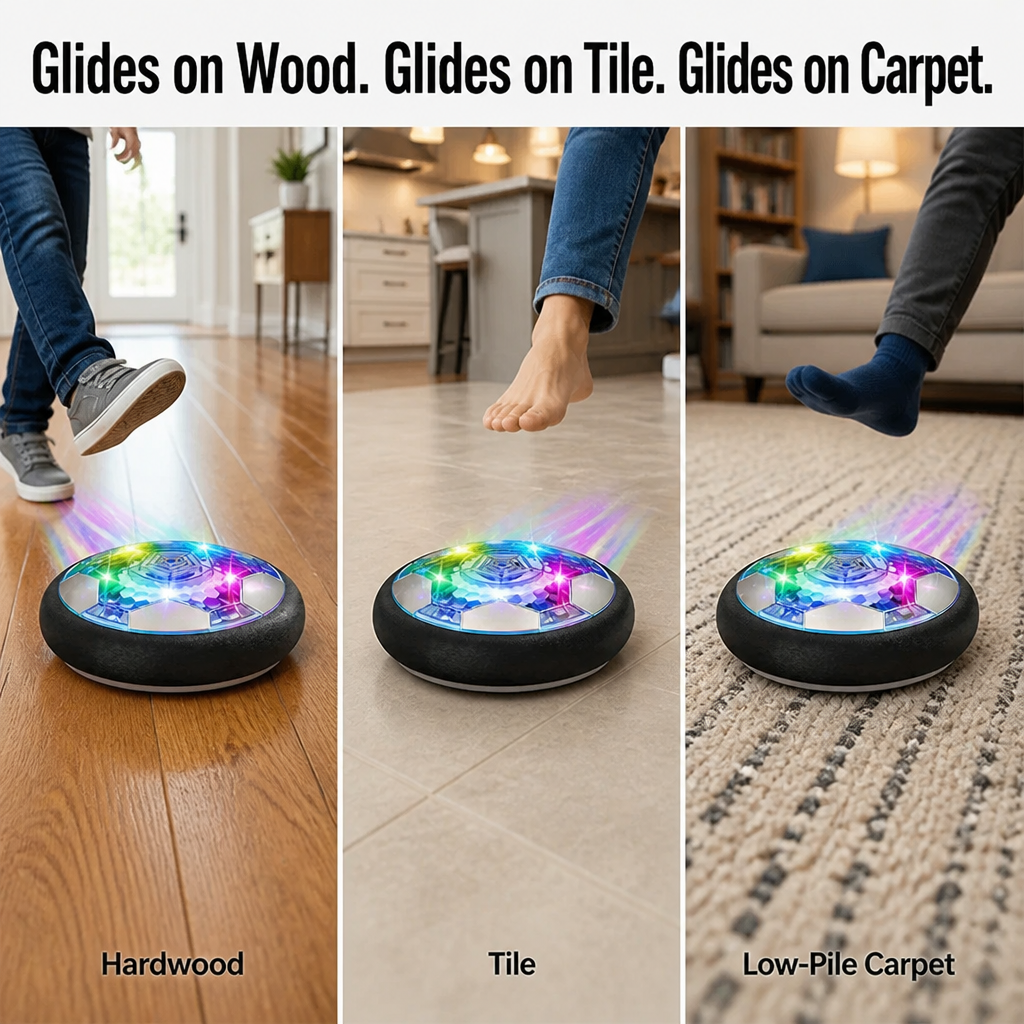 GlideKick™ — Score Indoor Goals Without Marking Floors or Knocking Over Lamps