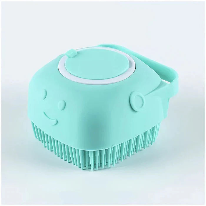 Silicone Pet Grooming Brush with Built-in Shampoo Dispenser