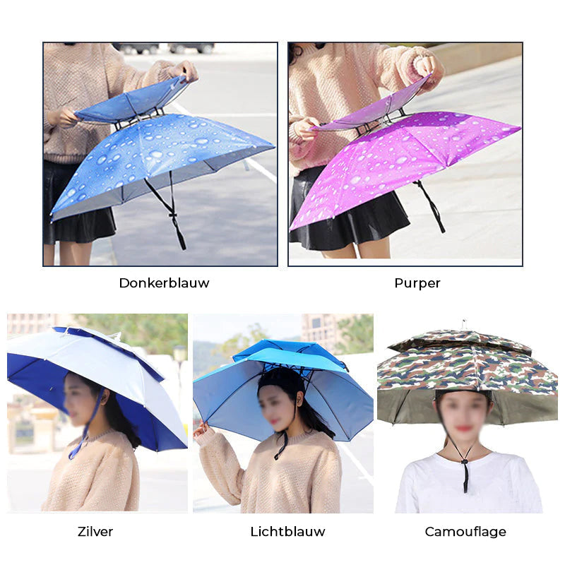 Adjustable Chin Strap Umbrella Hat