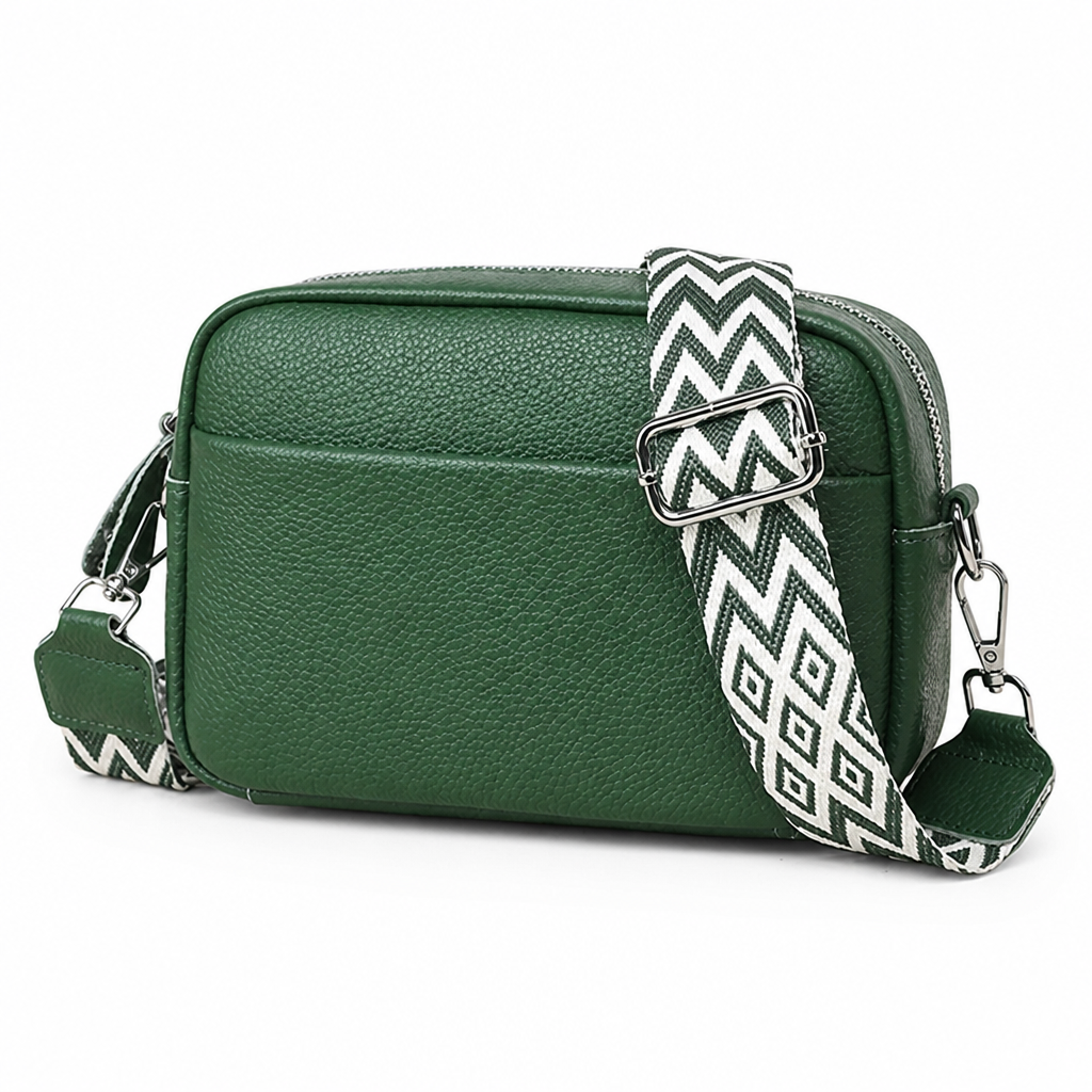 Genuine Leather Top-Handle & Detachable Strap Crossbody Bag