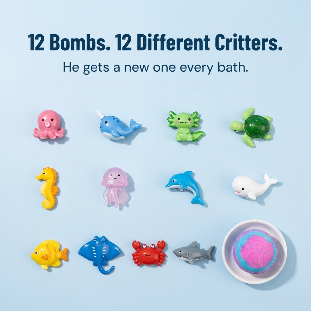AquaMuse™ — Stop The Bath Time Struggle With 12 Hidden Ocean Creatures