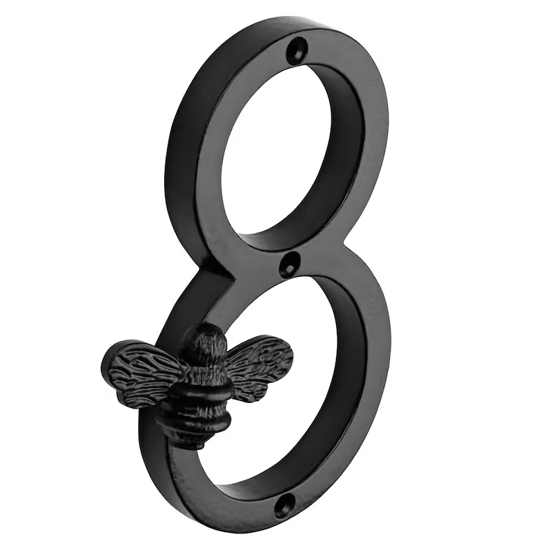 Bee-Inspired House Number Plaque – Customizable with 5 Digits