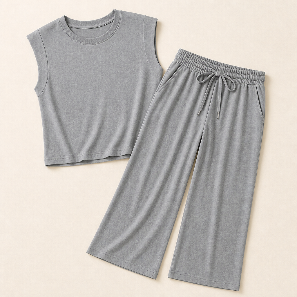Aesthetic — coordinating set designed for an easy put-together look, not body change