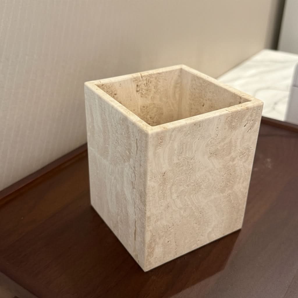 Natural Stone Vanity Organizer – Travertine Design
