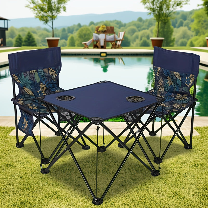 Compact Outdoor Furniture Set with Metal Frame and Oxford Fabric