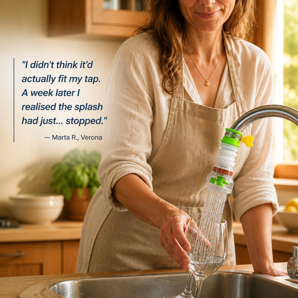 AquaPulse™ — Flex Your Faucet, Smooth the Spray, Stop Countertop Splash