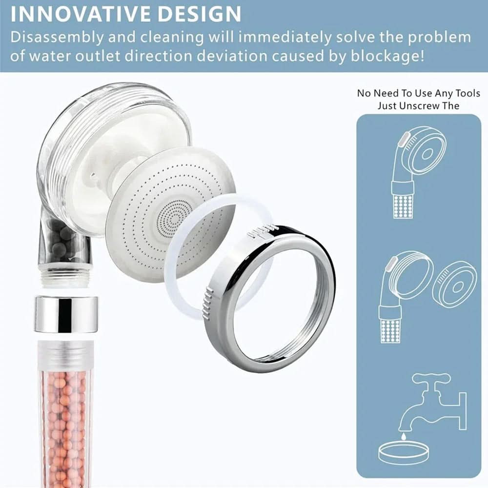 High-Pressure Shower Head with Filter Beads for Clean Water