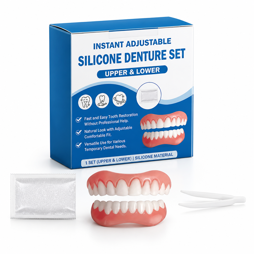 Instant Adjustable Silicone Denture Set (Upper & Lower)