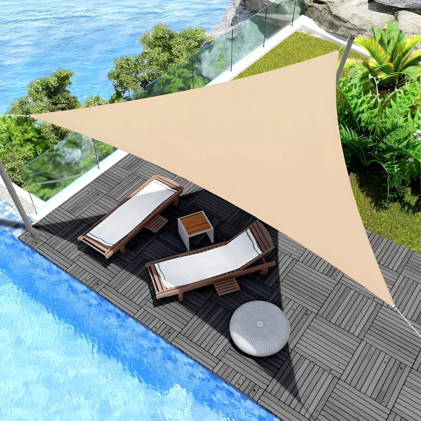 Sun Sail | Triangle Patio Shade | Water-Repellent and UV Resistant | AeriCover
