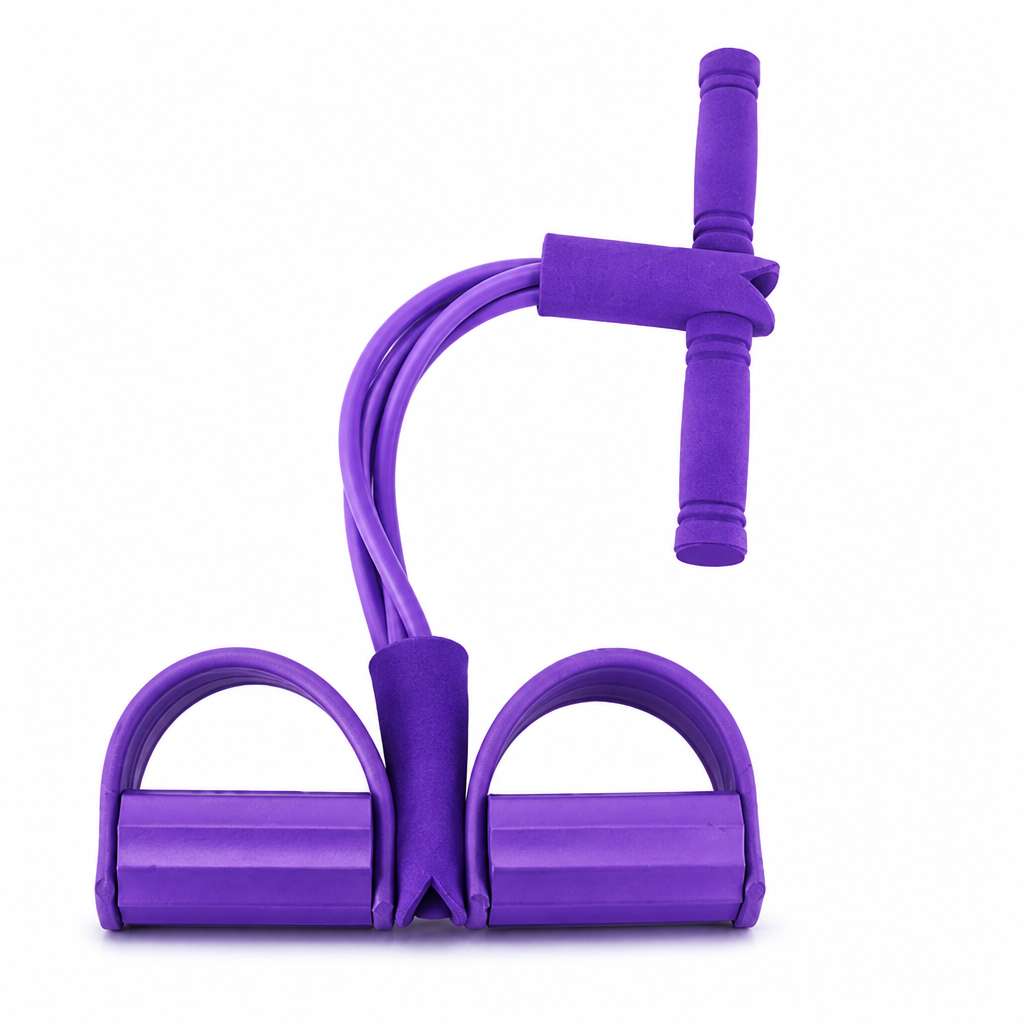 Lightweight 4-Tube Resistance Band with Pedal