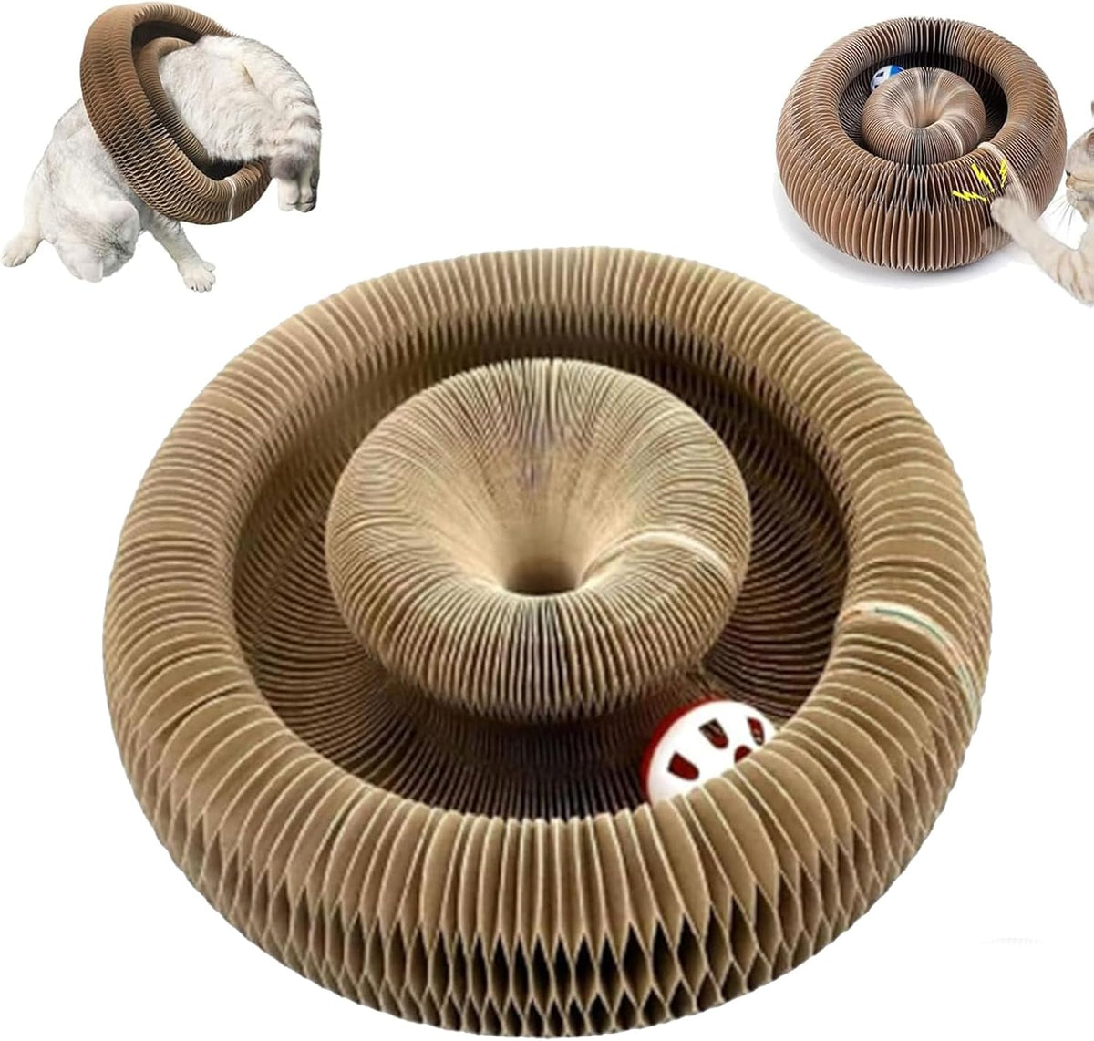 Magnetic Folding Cat Maze Made of Cardboard with Bell Ball Toy