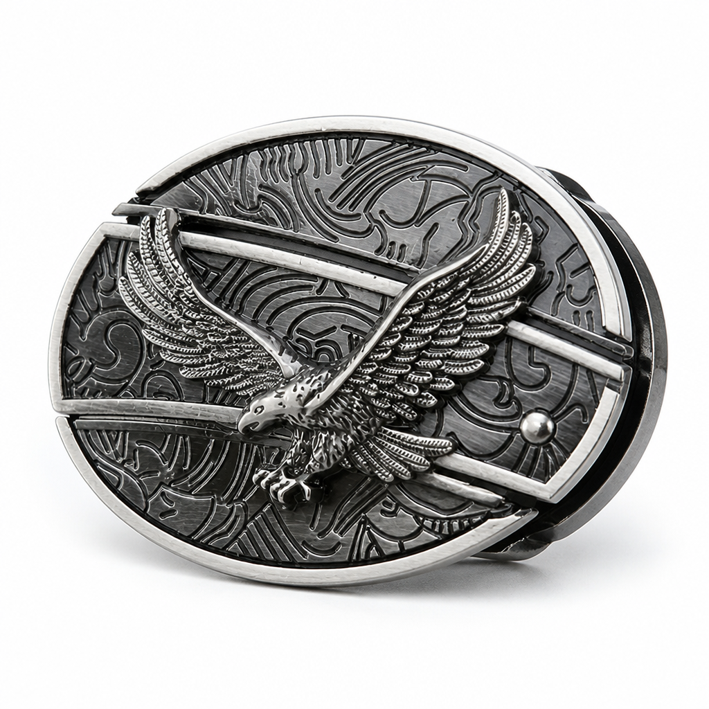 Zinc Alloy Hidden Knife Belt Buckle (Fits 1.5-Inch Belts)