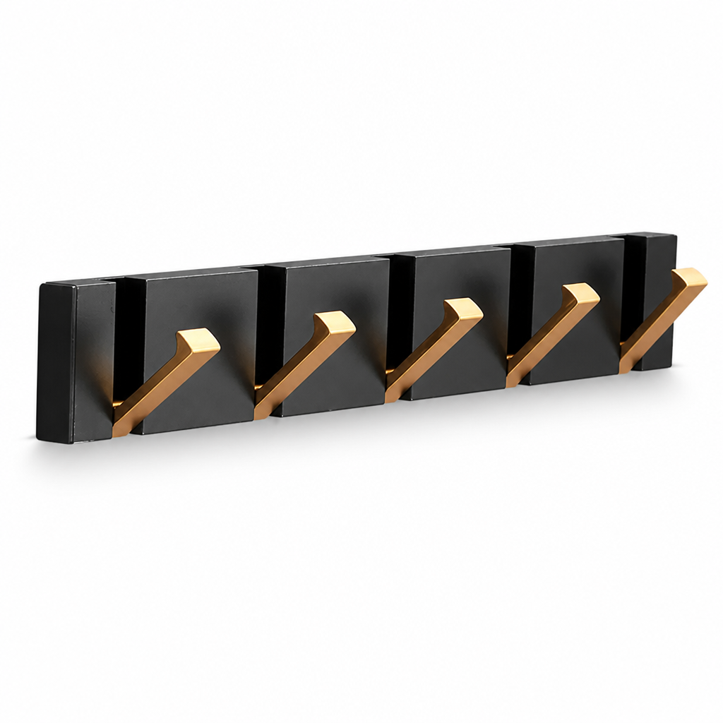 Space-Saving Foldable Aerospace Aluminum Wall Hook (2–6 Hooks)